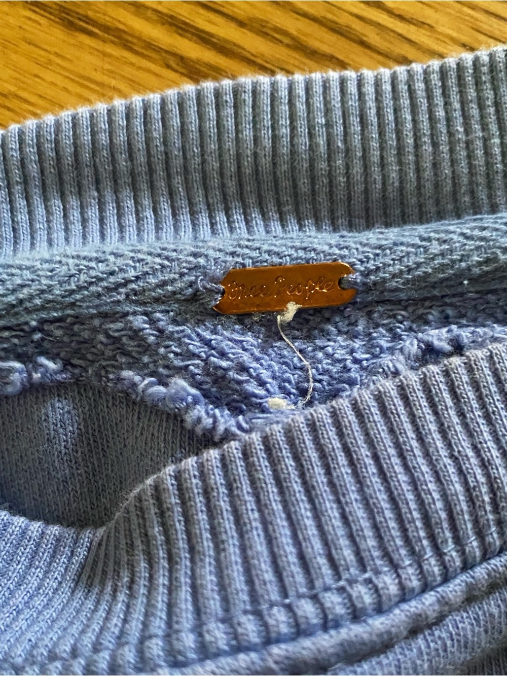 FREE PEOPLE Periwinkle Blue Oversized Boho Sweatshirt - Picture 5 of 5